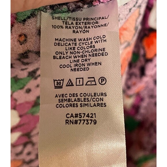 Ann Taylor Floral Dress Short Sleeve Drop Waist Flowy Romantic Oversized Size M - Picture 6 of 13